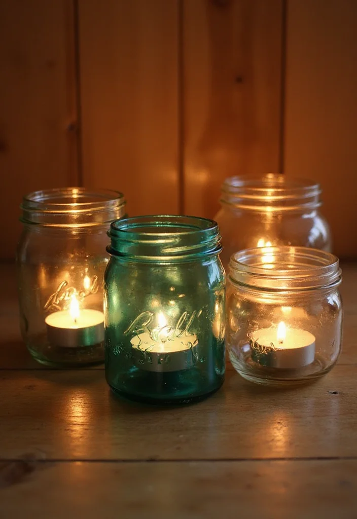 DIY Creative Crafts Home Decor: A Fun Guide with 17 Artistic Handmade Inspirations - 6. Upcycled Jar Candle Holders