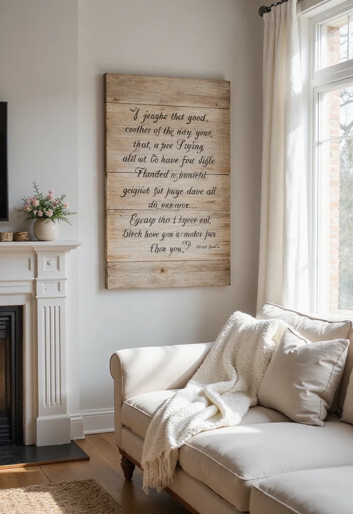 DIY Home Decor Dollar Store: A Crafty Guide with 17 Affordable Creative Inspirations - 13. Rustic Wooden Sign