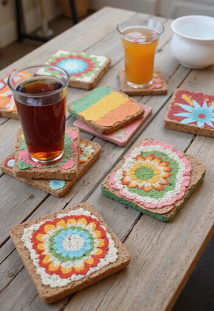 DIY Home Decor Dollar Store: A Crafty Guide with 17 Affordable Creative Inspirations - 7. Fun and Functional Coasters