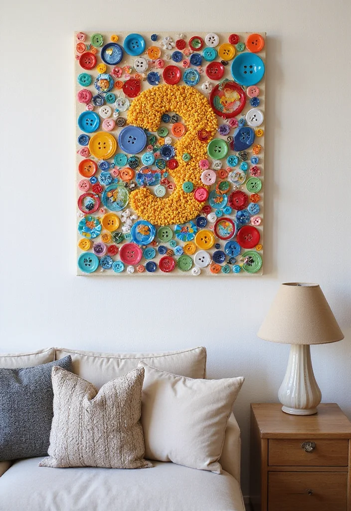 DIY Home Decor Easy Creative: A Simple Guide with 19 Beginner-Friendly Craft Inspirations - 13. Button Art