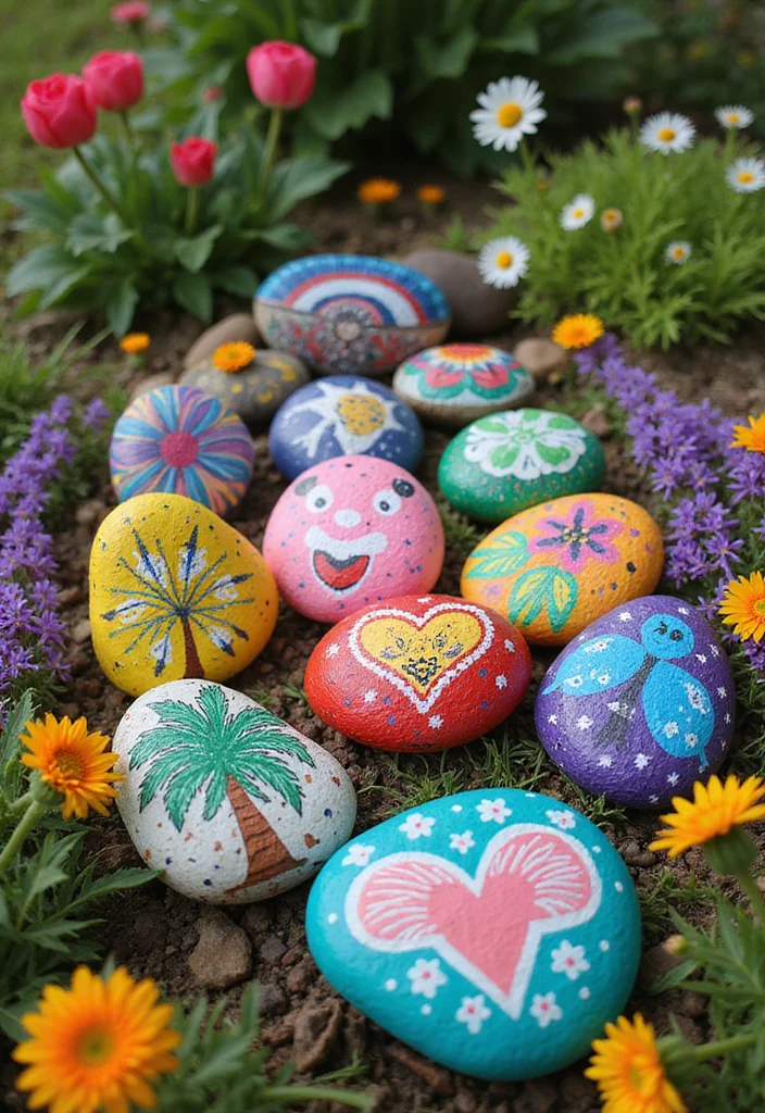 DIY Home Decor Easy Creative: A Simple Guide with 19 Beginner-Friendly Craft Inspirations - 15. Painted Rocks