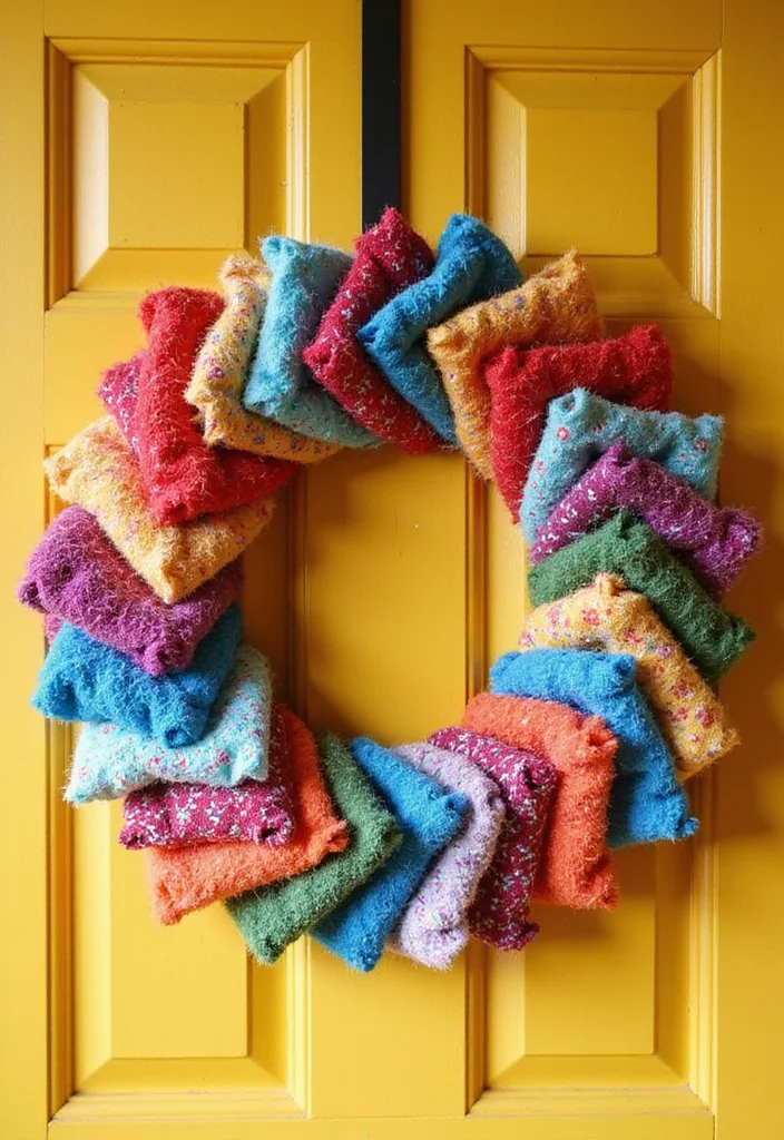 DIY Home Decor Easy Creative: A Simple Guide with 19 Beginner-Friendly Craft Inspirations - 6. Fabric Scraps Wreath