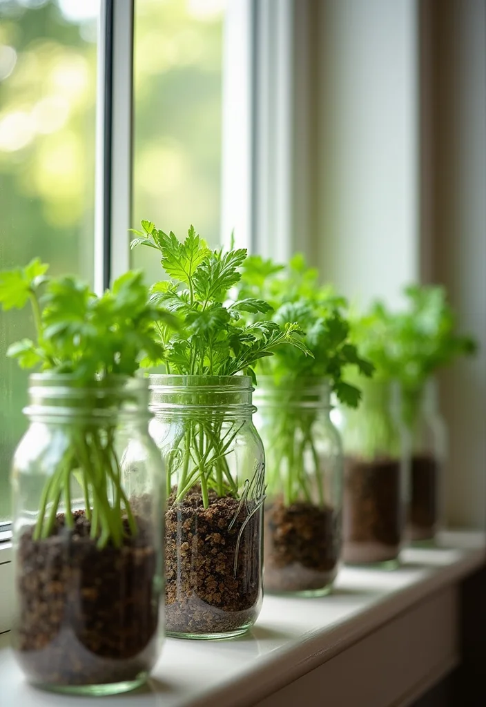 DIY Home Decor Easy Creative: A Simple Guide with 19 Beginner-Friendly Craft Inspirations - 7. Mason Jar Herb Garden