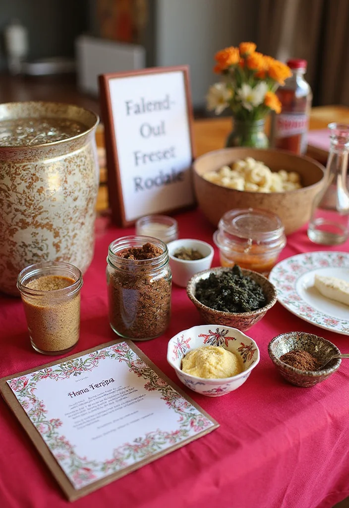 DIY Mehendi Decor Ideas at Home: A Cultural Guide with 18 Colorful Ceremony Inspirations - 17. Henna Recipe Station