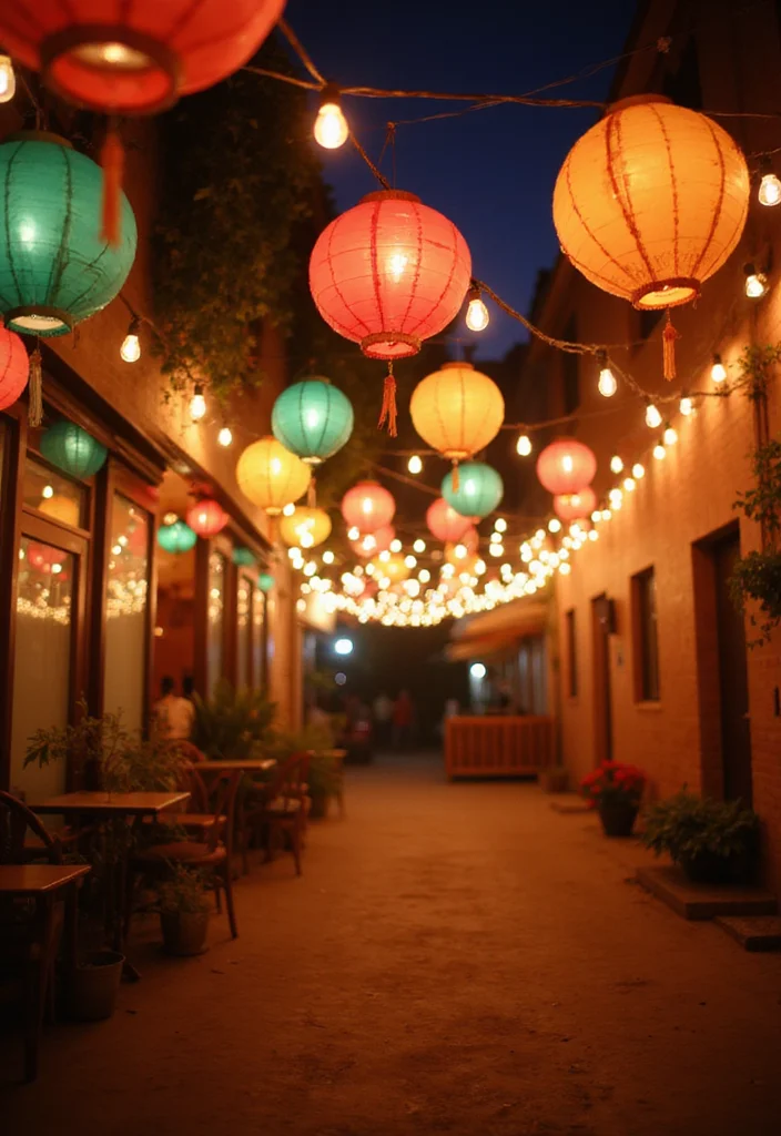 DIY Mehendi Decor Ideas at Home: A Cultural Guide with 18 Colorful Ceremony Inspirations - 5. Paper Lanterns and String Lights