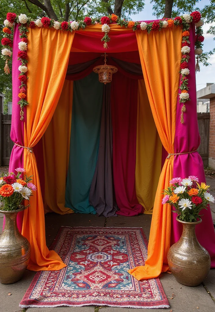 DIY Mehendi Decor Ideas at Home: A Cultural Guide with 18 Colorful Ceremony Inspirations - 7. Personalized Photo Booth
