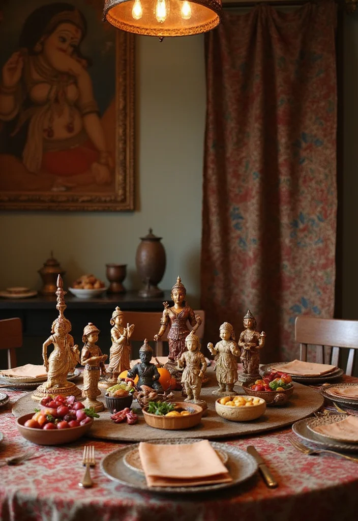 Dining Table Decor Indian Home: A Cultural Guide with 17 Elegant Table Styling Inspirations - 16. Incorporating Cultural Artifacts
