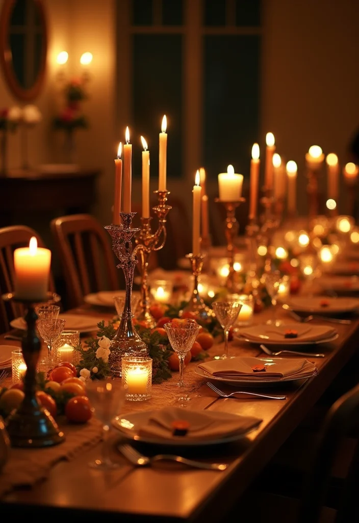Dining Table Decor Indian Home: A Cultural Guide with 17 Elegant Table Styling Inspirations - 4. Candlelit Ambiance