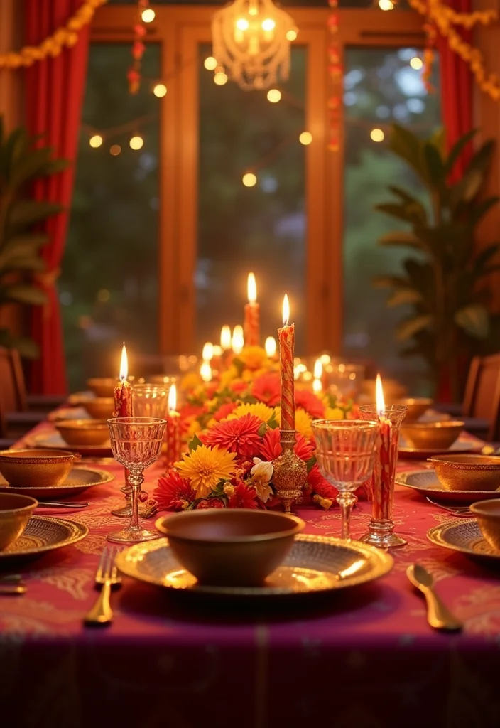 Dining Table Decor Indian Home: A Cultural Guide with 17 Elegant Table Styling Inspirations - 8. Themed Settings for Festivals