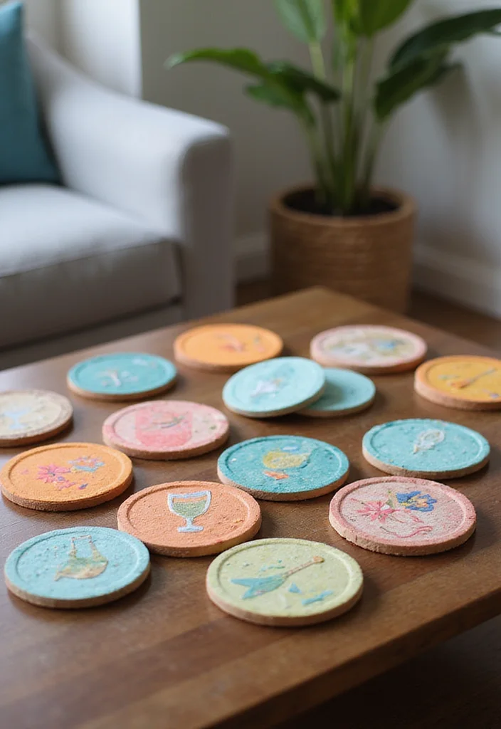 Dollar Tree DIY Home Decor: A Creative Guide with 19 Affordable Decorating Inspirations - 12. Personalized Coasters