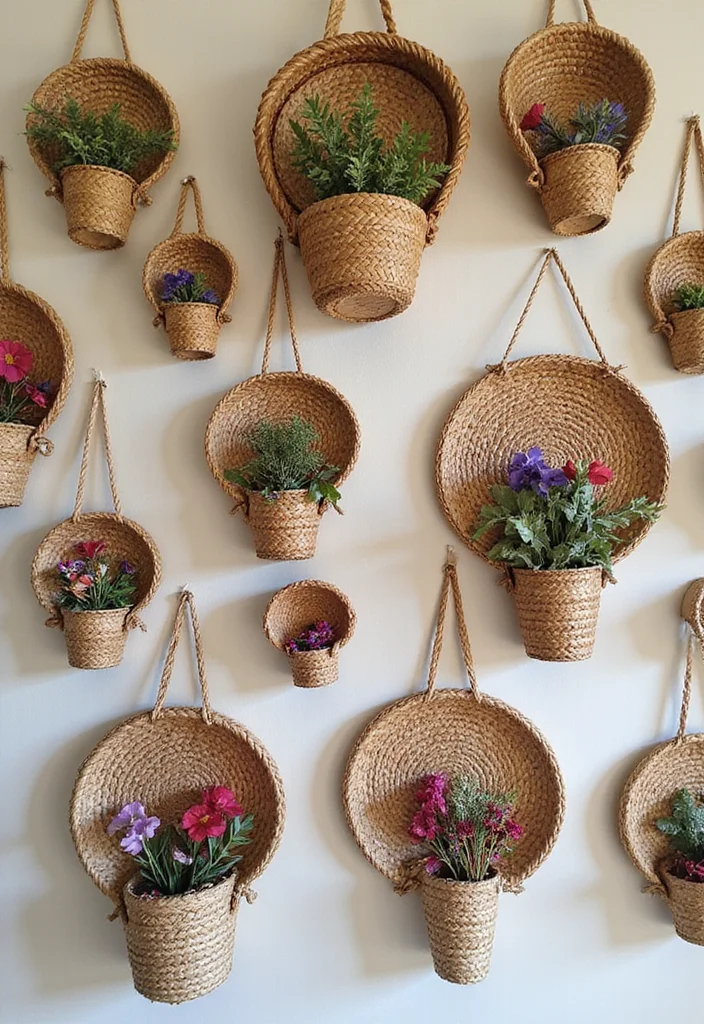 Dollar Tree DIY Home Decor: A Creative Guide with 19 Affordable Decorating Inspirations - 7. Whimsical Wall Baskets