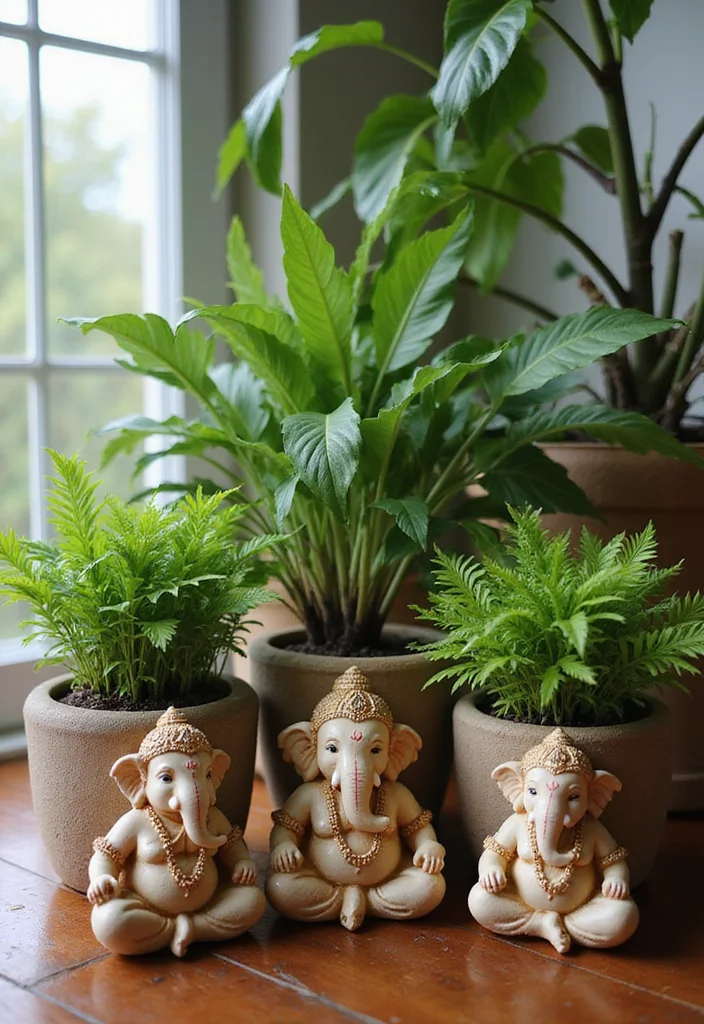 Ganesh Decoration Ideas Home Decor: A Sacred Guide with 19 Auspicious Festive Inspirations - 15. Ganesh-inspired Planters