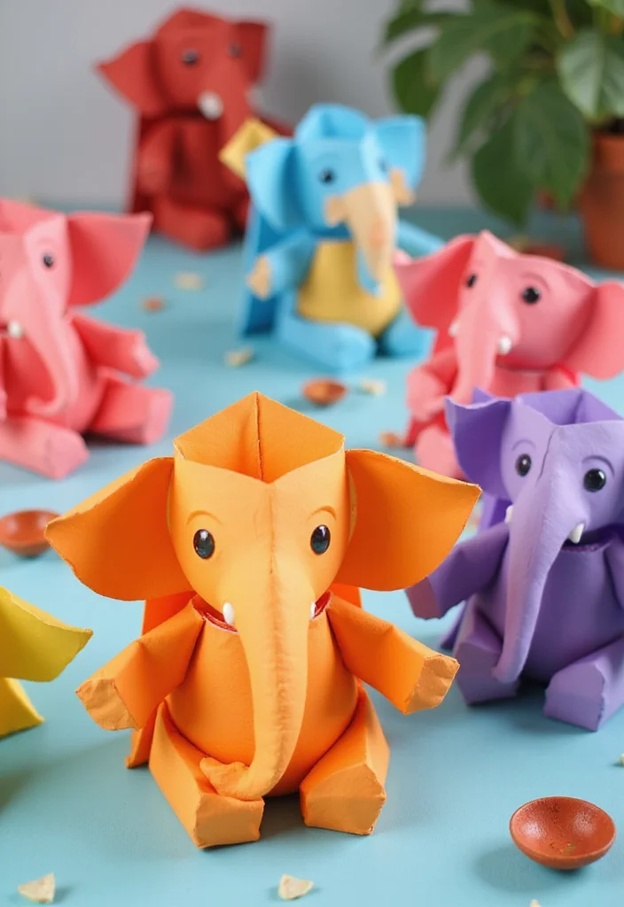 Ganesh Decoration Ideas Home Decor: A Sacred Guide with 19 Auspicious Festive Inspirations - 5. DIY Ganesh Paper Crafts