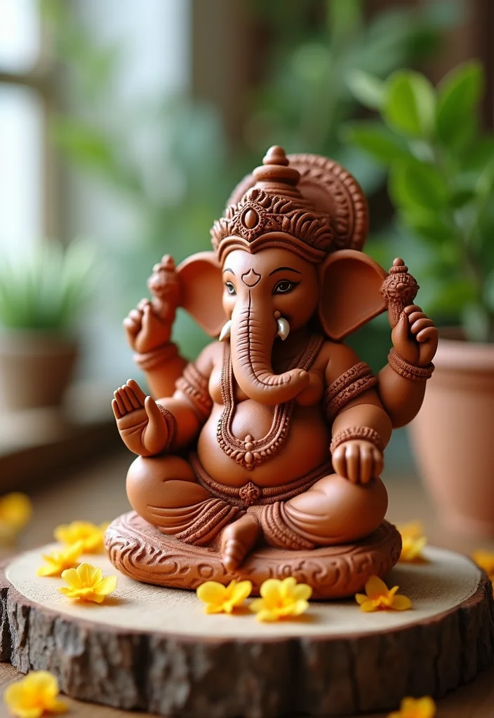 Ganesha Decoration Ideas Home Decor: A Festive Guide with 18 Traditional Sacred Inspirations - 1. Eco-Friendly Ganesha Idols