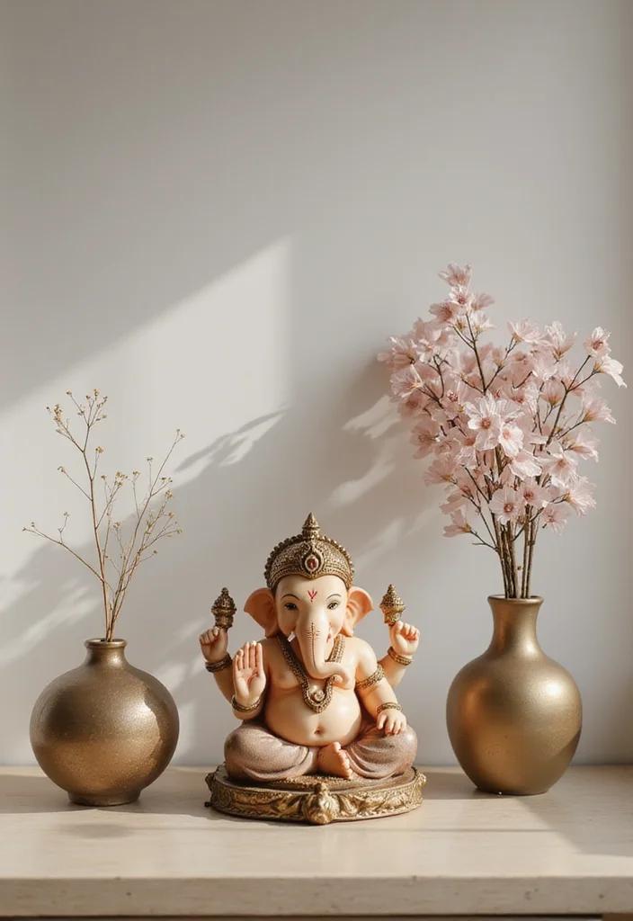 Ganesha Decoration Ideas Home Decor: A Festive Guide with 18 Traditional Sacred Inspirations - 12. Minimalist Approach