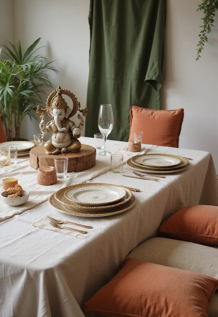 Ganesha Decoration Ideas Home Decor: A Festive Guide with 18 Traditional Sacred Inspirations - 8. Sustainable Textiles