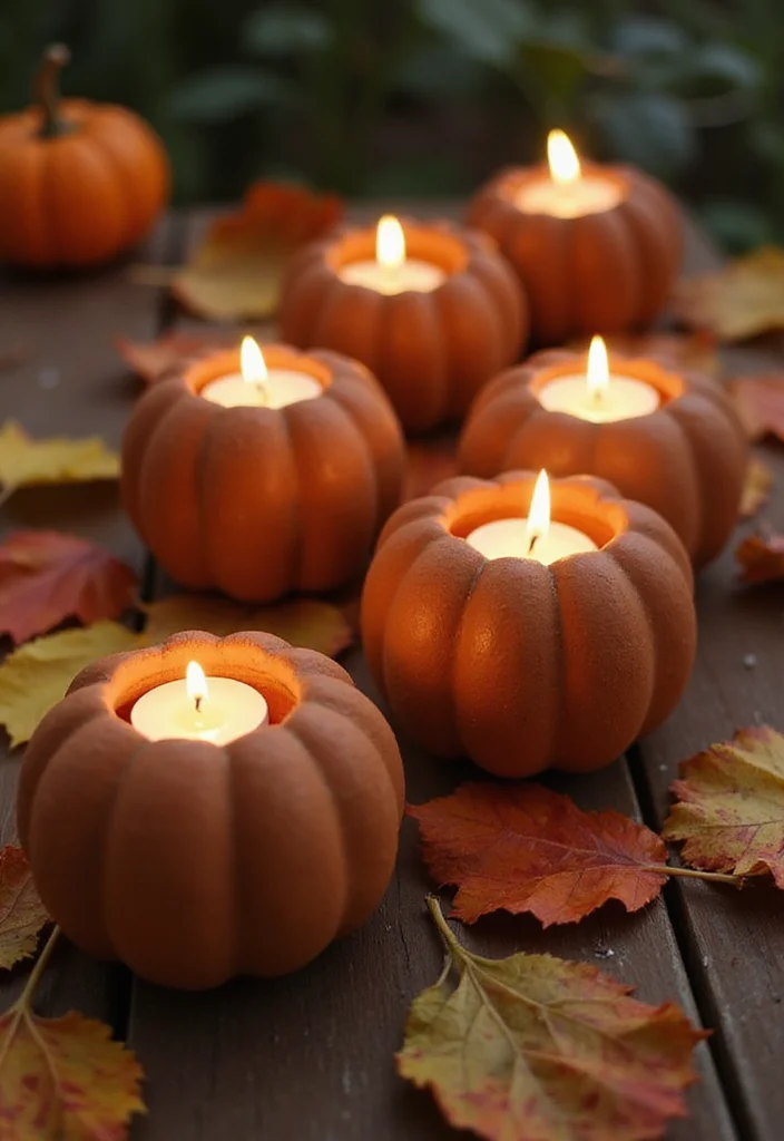 Halloween Decor Ideas for the Home: A Seasonal Guide with 19 Whimsically Spooky Inspirations - 11. Terracotta Pumpkin Candles