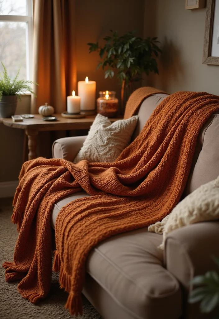 Halloween Decor Ideas for the Home: A Seasonal Guide with 19 Whimsically Spooky Inspirations - 9. Cozy Knit Throw Blankets