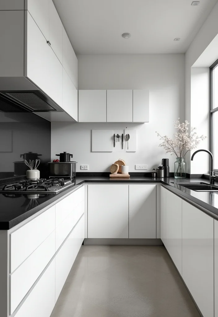 Home Decor Ideas Black and White: A Monochrome Guide with 19 Clean & Elegant Inspirations - 12. Elegant Monochrome Kitchens