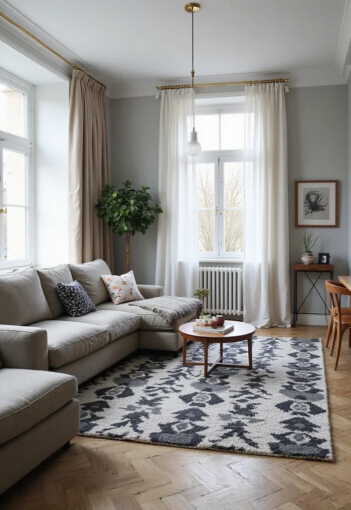 Home Decor Ideas Black and White: A Monochrome Guide with 19 Clean & Elegant Inspirations - 13. Monochrome Rugs to Define Spaces