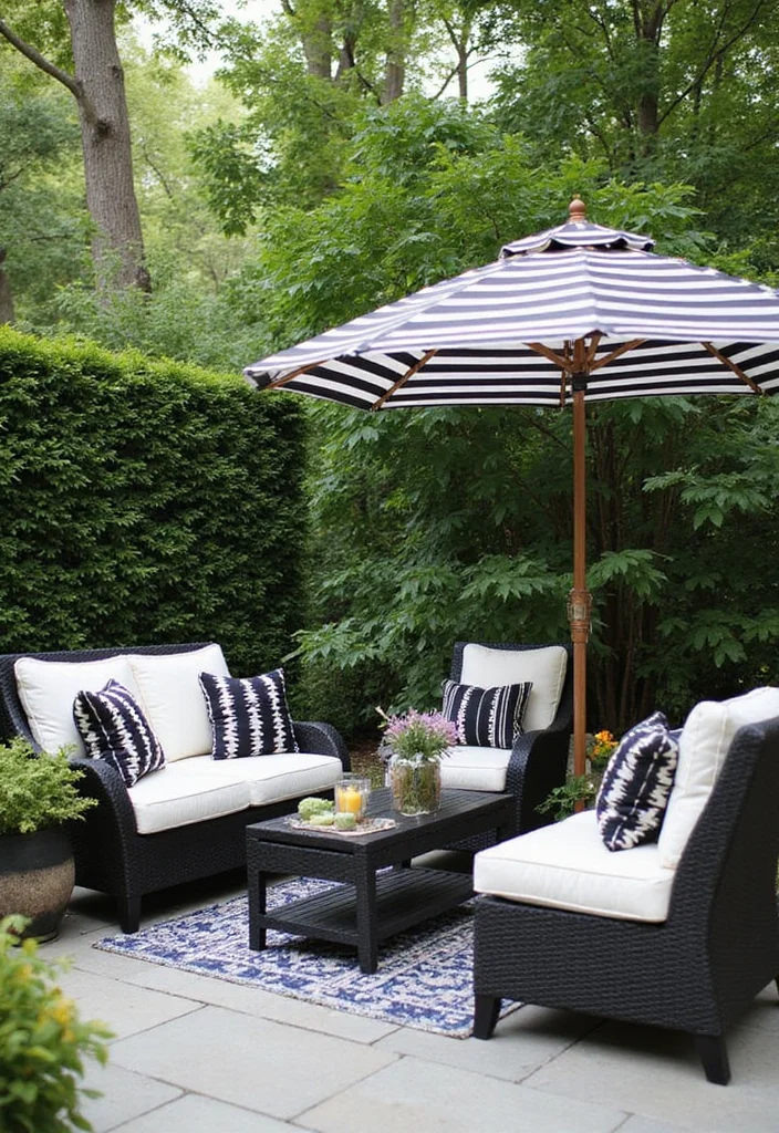 Home Decor Ideas Black and White: A Monochrome Guide with 19 Clean & Elegant Inspirations - 14. Black and White in Outdoor Spaces