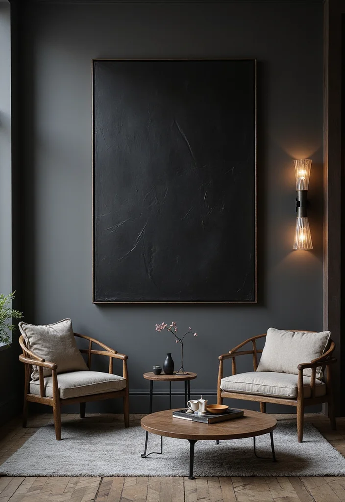 Home Decor Ideas Black and White: A Monochrome Guide with 19 Clean & Elegant Inspirations - 4. Bold Black Accents