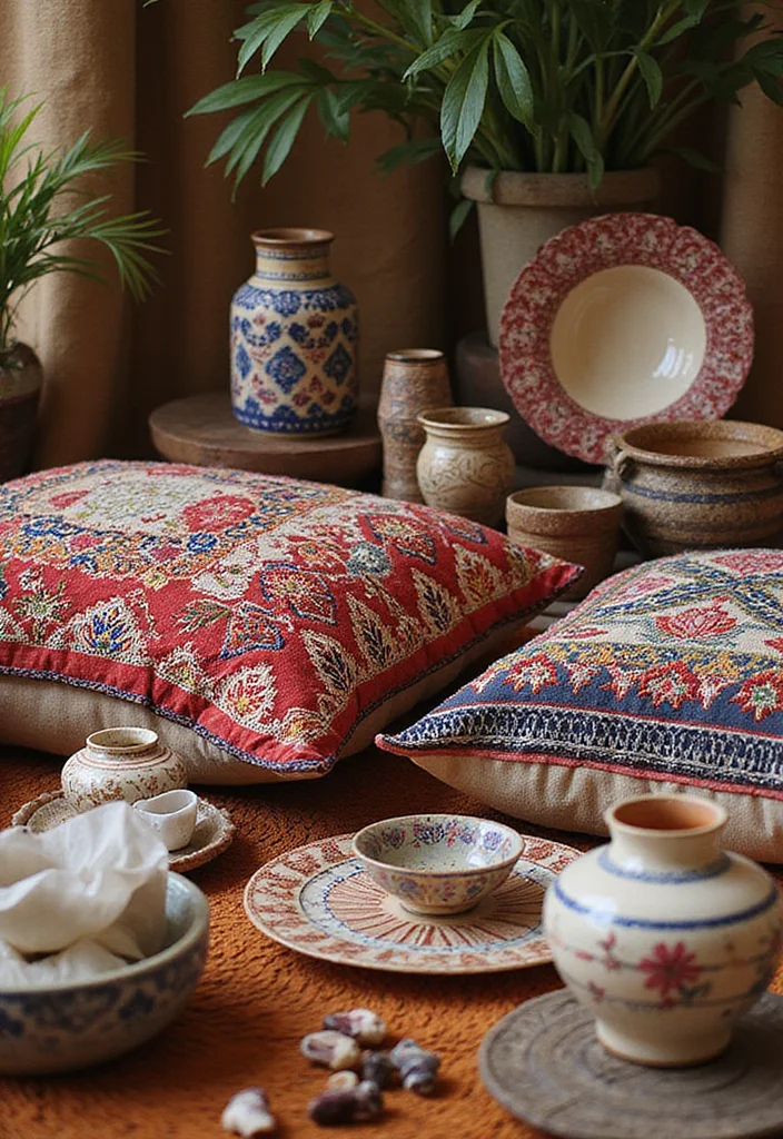 Home Decor Ideas Indian Style: A Vibrant Guide with 20 Cultural Interiors Inspirations - 19. Cultural Textured Accessories