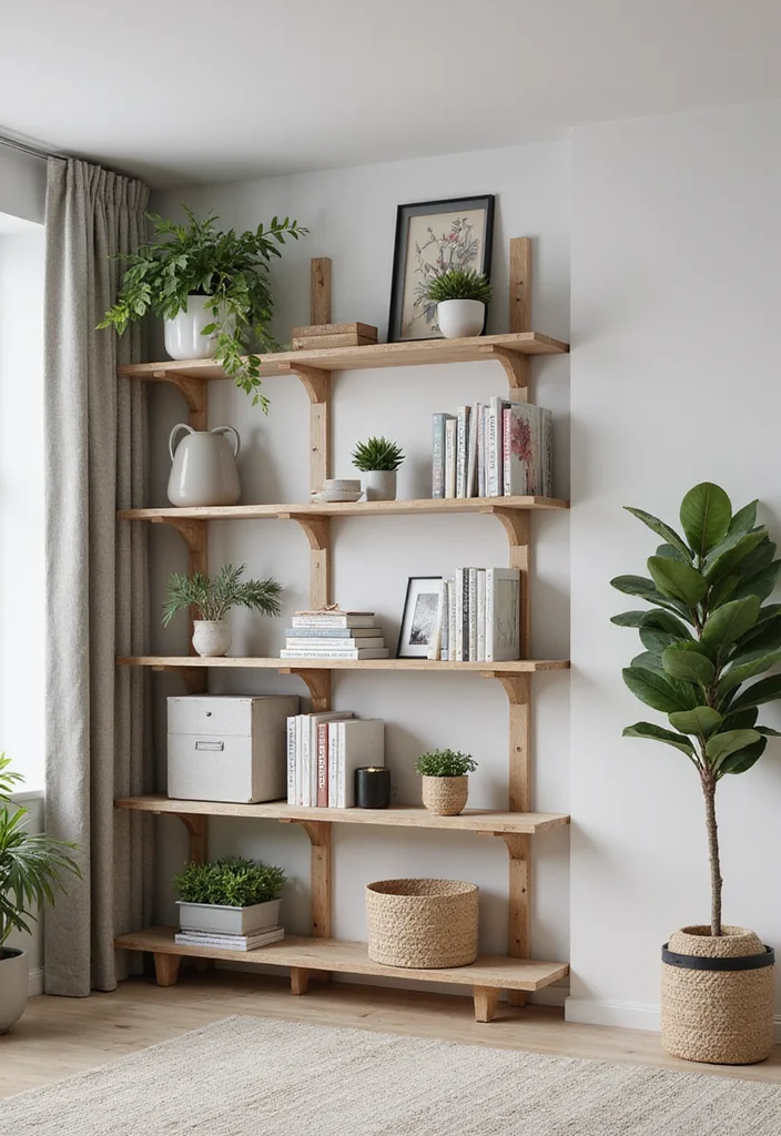 Home Decor Inspiration Living Room: A Comfort-Focused Guide with 18 Welcoming Styling Inspirations - 10. Functional Open Shelving