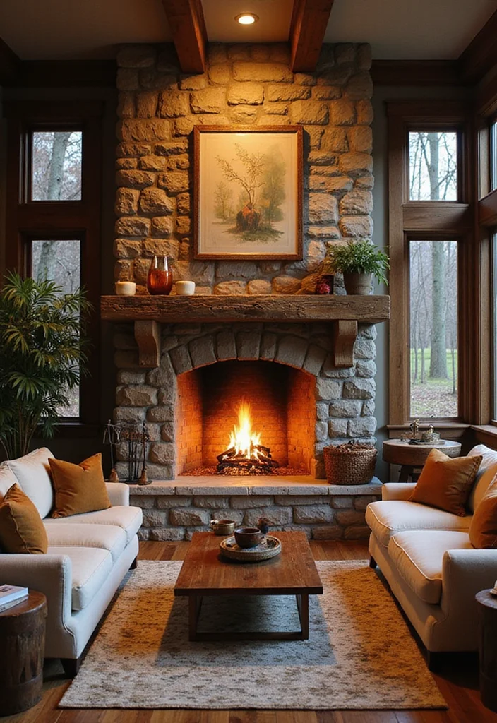 Home Decor Inspiration Living Room: A Comfort-Focused Guide with 18 Welcoming Styling Inspirations - 14. A Focal Point Fireplace