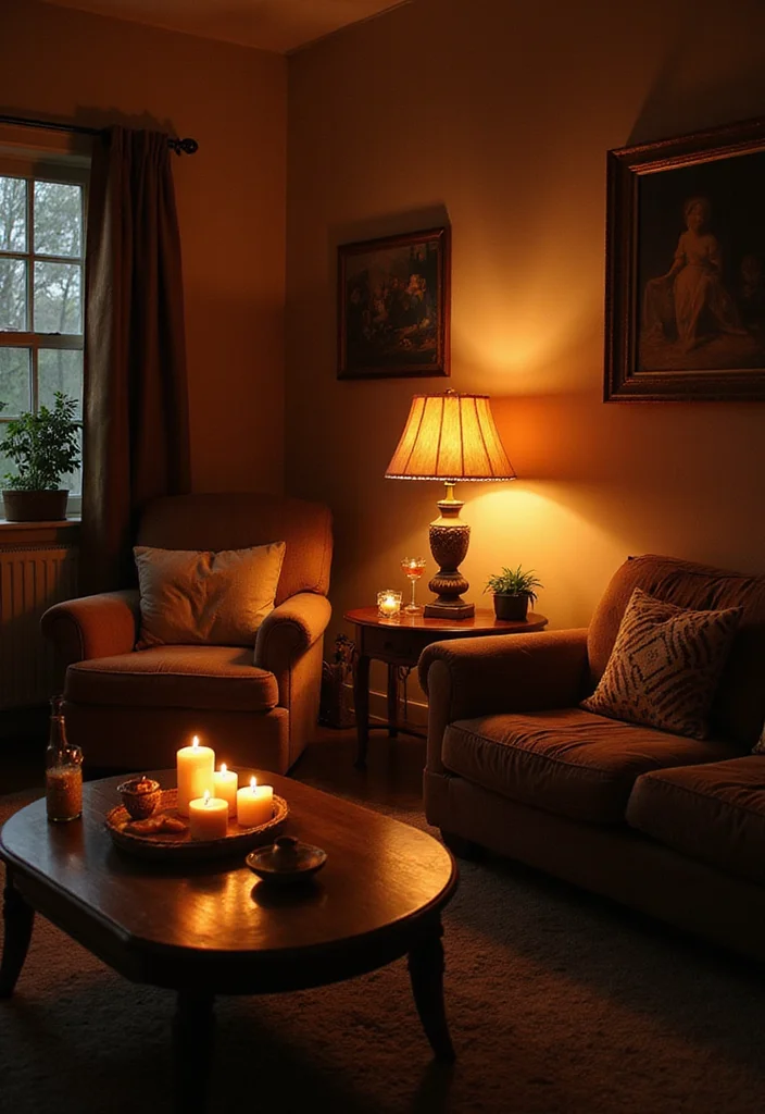Home Decor Inspiration Living Room: A Comfort-Focused Guide with 18 Welcoming Styling Inspirations - 5. Warm Lighting Choices