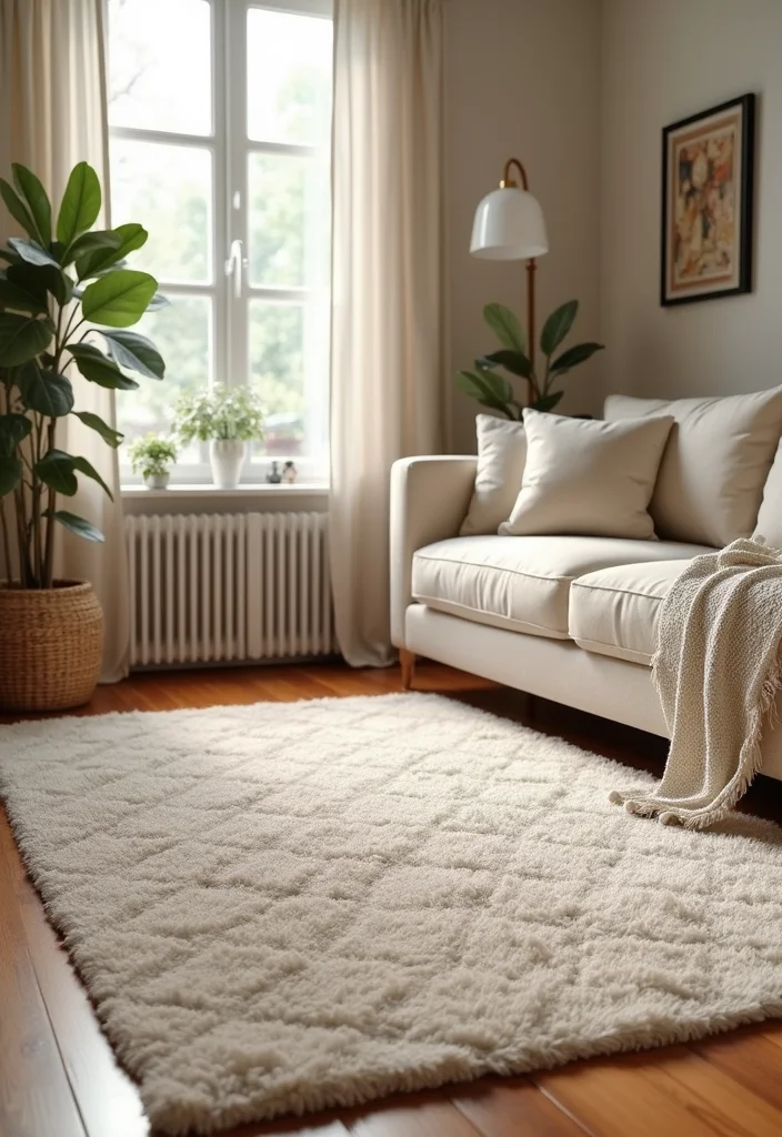 Home Decor Inspiration Living Room: A Comfort-Focused Guide with 18 Welcoming Styling Inspirations - 8. Soft, Cozy Rugs