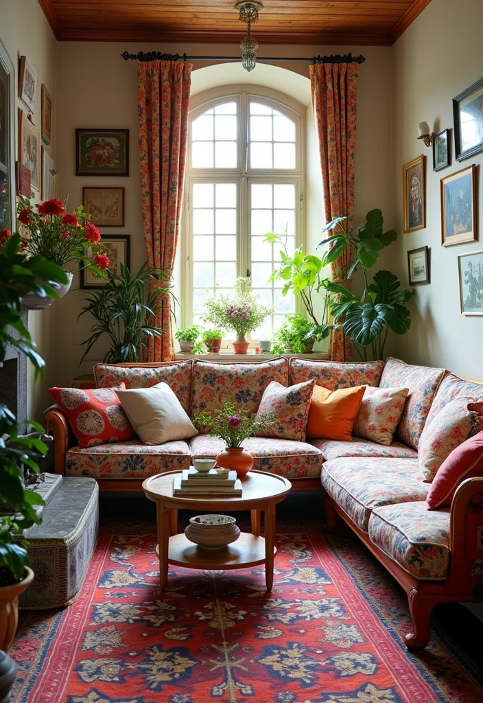 Home Living Room Decor Ideas: A Warm Guide with 18 Cozy Styling Inspirations - 12. Eclectic Patterns and Prints