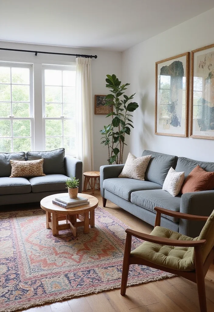 Home Living Room Decor Ideas: A Warm Guide with 18 Cozy Styling Inspirations - 13. Mixing Modern and Boho Styles