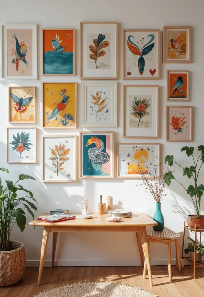 Home Office Decor for Women: A Feminine Guide with 20 Elegant Workspace Inspirations - 3. Statement Wall Art