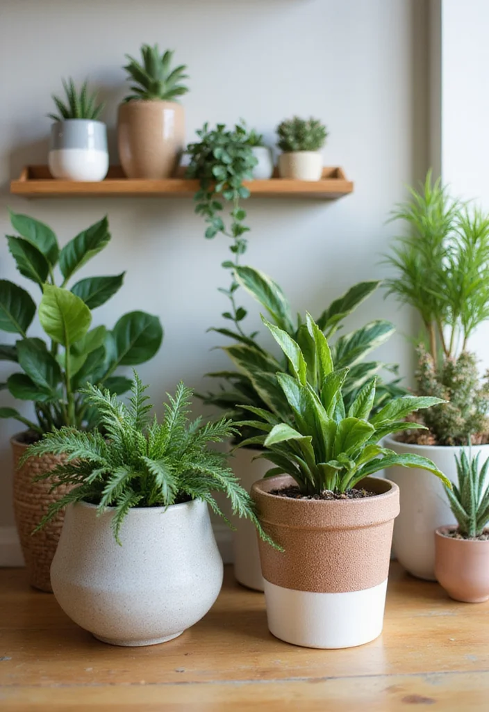 Home Office Decor for Women: A Feminine Guide with 20 Elegant Workspace Inspirations - 5. Greenery and Natural Elements