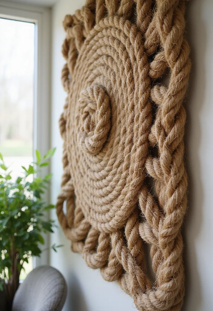 Jute Rope Crafts Home Decor: A Natural Guide with 17 Earthy Handmade Inspirations - 1. Jute Rope Wall Art