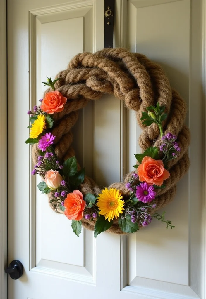 Jute Rope Crafts Home Decor: A Natural Guide with 17 Earthy Handmade Inspirations - 11. Jute Rope Wreaths