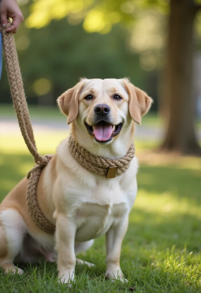 Jute Rope Crafts Home Decor: A Natural Guide with 17 Earthy Handmade Inspirations - 14. Jute Rope Dog Leash or Collar