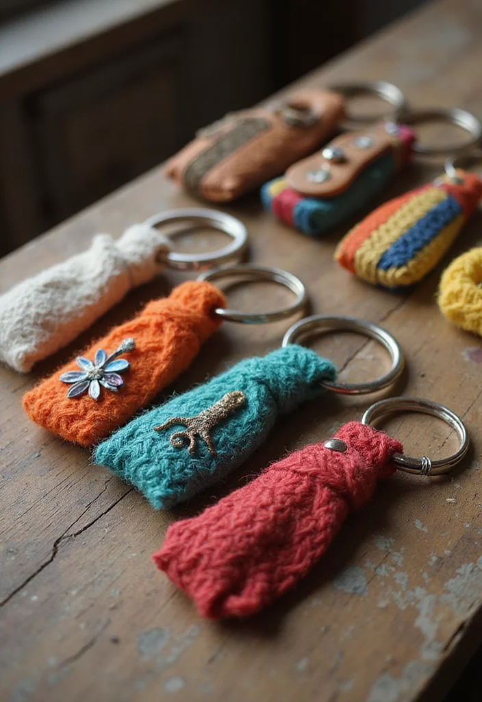 Jute Rope Crafts Home Decor: A Natural Guide with 17 Earthy Handmade Inspirations - 15. Jute Rope Keychains