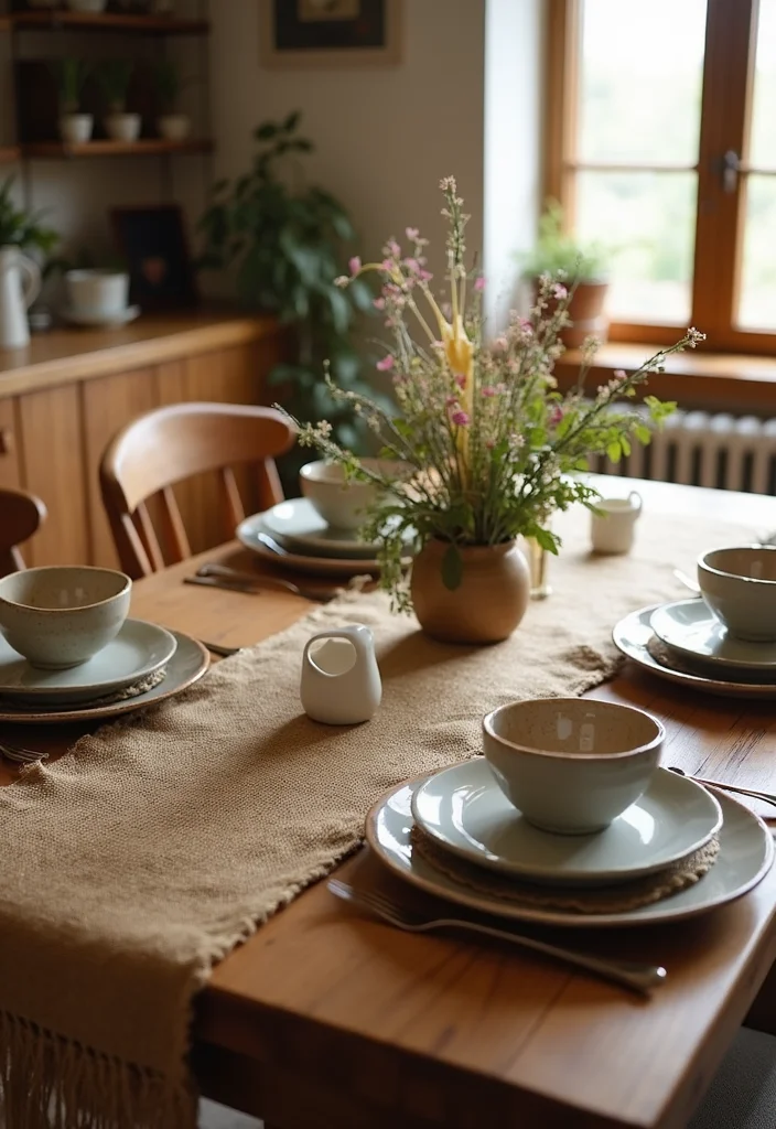 Jute Rope Crafts Home Decor: A Natural Guide with 17 Earthy Handmade Inspirations - 3. Jute Table Runner