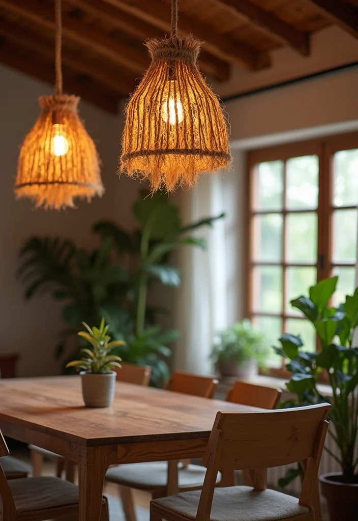 Jute Rope Crafts Home Decor: A Natural Guide with 17 Earthy Handmade Inspirations - 7. Jute Rope Lighting Fixtures