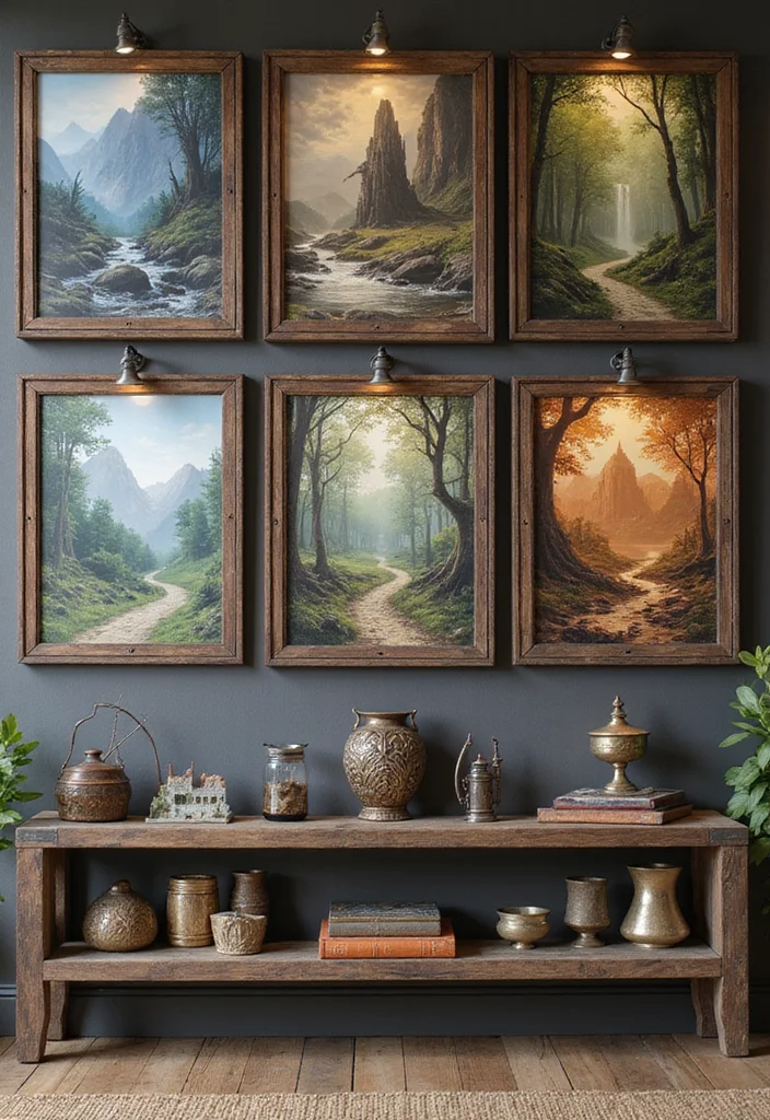 Lord of the Rings Home Decor: A Fantasy Guide with 19 Middle-Earth Inspired Styling Ideas - 6. Whimsical Wall Art Inspired by Middle-Earth