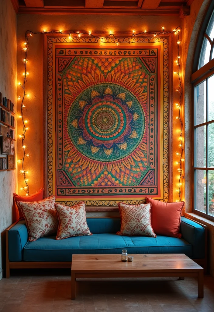 Mehendi Decor Ideas at Home: A Celebration Guide with 17 Vibrant Traditional Inspirations - 1. Create a Mehendi Wall Mural
