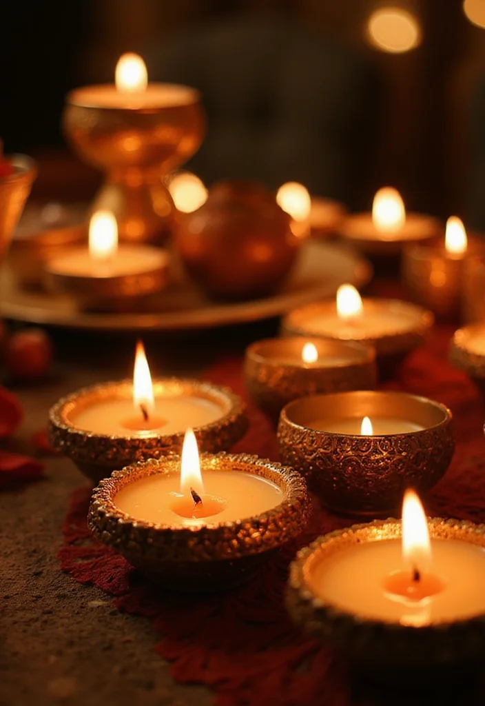 Mehendi Decor Ideas at Home: A Celebration Guide with 17 Vibrant Traditional Inspirations - 15. Mehendi Inspired Candles and Holders