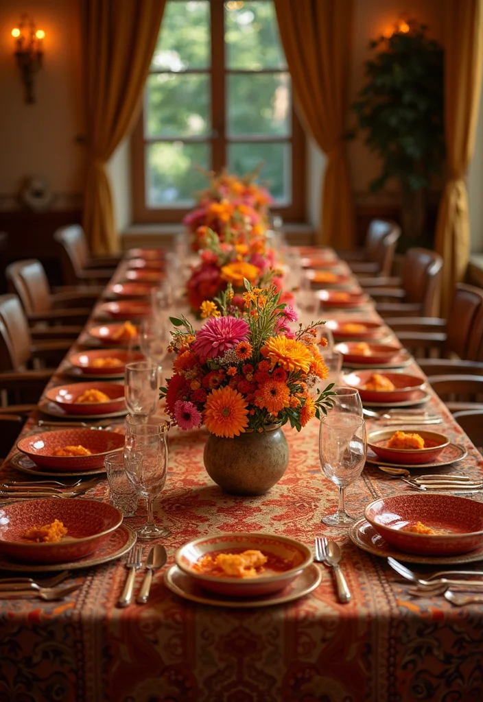 Mehendi Decor Ideas at Home: A Celebration Guide with 17 Vibrant Traditional Inspirations - 2. Mehendi-Patterned Table Settings