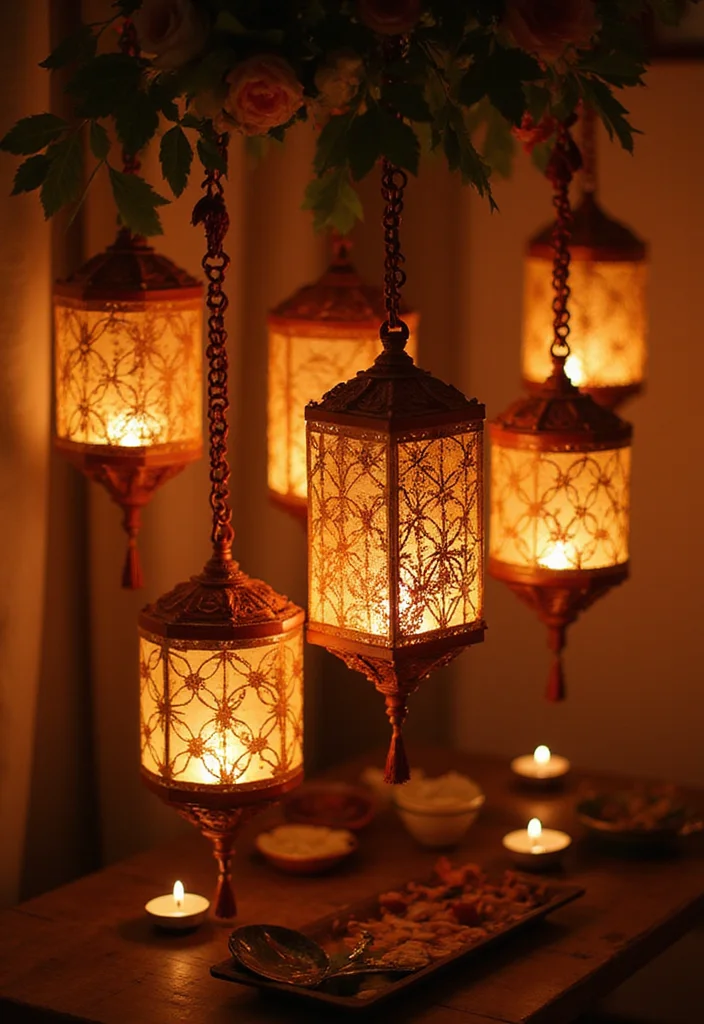 Mehendi Decor Ideas at Home: A Celebration Guide with 17 Vibrant Traditional Inspirations - 3. DIY Mehendi Lanterns