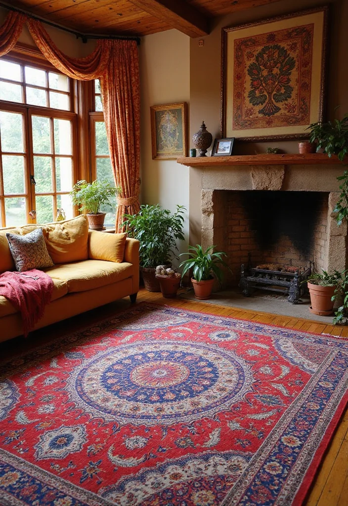 Mehendi Decor Ideas at Home: A Celebration Guide with 17 Vibrant Traditional Inspirations - 9. Mehendi-Patterned Rugs