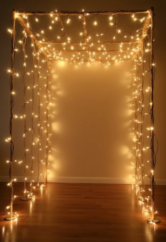 Mehndi Decor at Home Backdrops: A Celebration Guide with 18 Stunning Backdrop Inspirations - 7. Fairy Light Canopy