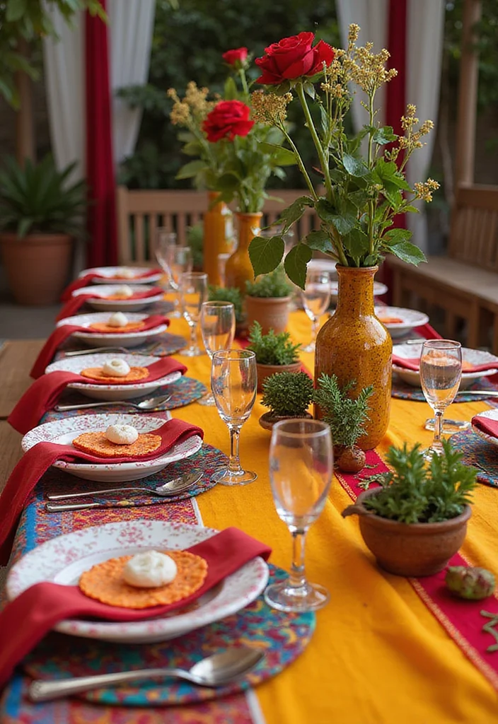 Mehndi Setup Decor at Home: A Joyful Guide with 19 Beautiful Ceremony Inspirations - 10. Bright Table Settings