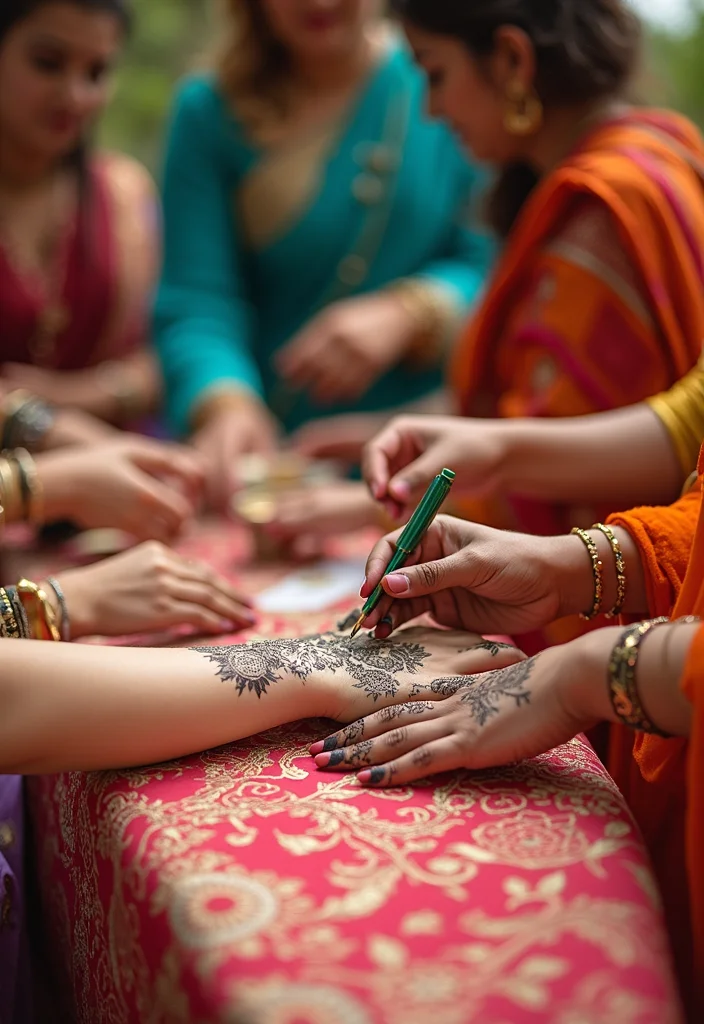 Mehndi Setup Decor at Home: A Joyful Guide with 19 Beautiful Ceremony Inspirations - 5. DIY Henna Station